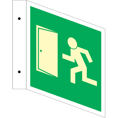 Exit with door