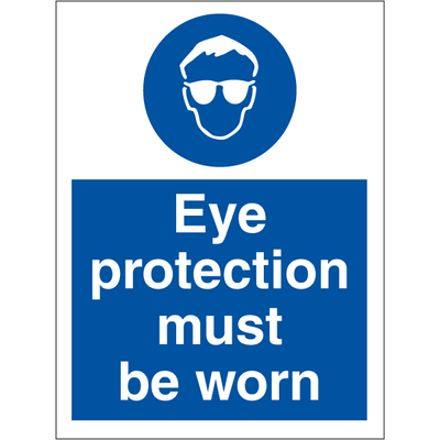 Eyeprotection must be worn - Self Adhesive Vinyl - 200 x 150 mm