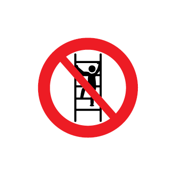 Forbudt at klatre i reolerne - Selvklæbende vinyl - Ø 100 mm