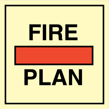 Fire control plan - Photolumienescent Self Adhesive Vinyl - 150 x 150 mm