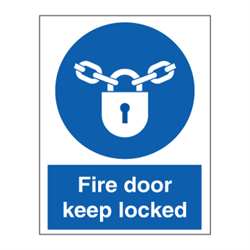 Fire door keep locked - Mandatory Signs