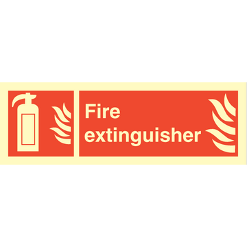 Fire exinguisher - Photolumienescent Self Adhesive Vinyl - 100 x 300 mm