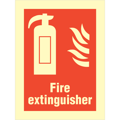 Se Fire extinguisher - Photoluminescent Self Adhesive Vinyl - 200 x 150 mm hos JO Safety