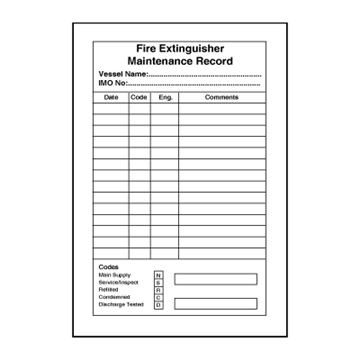 Fire Extinguisher Maintenance Record - fire signs