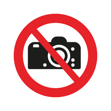 Fotografering forbudt - forbudsskilte - F165