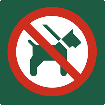 Naturstyrelsenskilt Hunde forbudt Lakeret Aluminium 100 x 100 mm NSF15