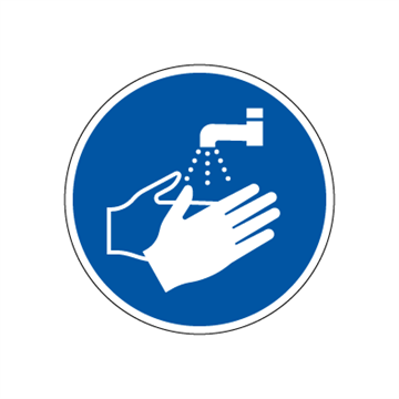 Husk! At vaske hænder - Påbudsskilte
