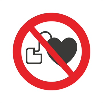 Ingen adgang for personer m/pacemaker - forbudsskilt - F167
