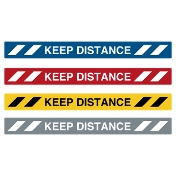 "Keep distance"-linjer i flere farver, 100 x 1000 mm