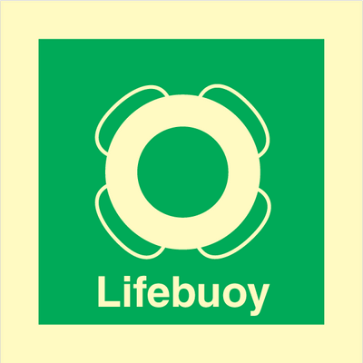 Lifebuoy - Photolumienescent Self Adhesive Vinyl - 150 x 150 mm