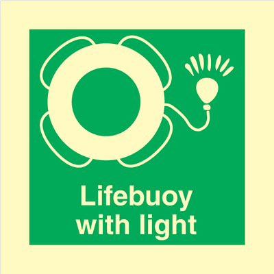 Billede af Lifebuoy with light - Photoluminescent Rigid - 150 x 150 mm hos JO Safety
