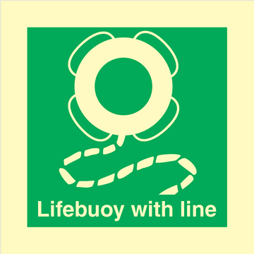 Lifebuoy with line - Photolumienescent Self Adhesive Vinyl - 150 x 150 mm