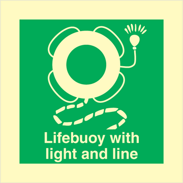 Lifebuoy with line and light