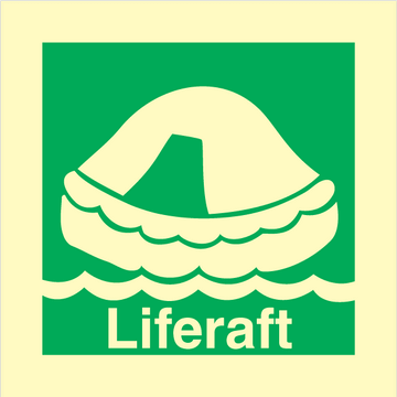 Liferaft - Photolumienescent Self Adhesive Vinyl - 150 x 150 mm