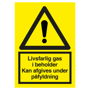 Livsfarlig gas i beholder