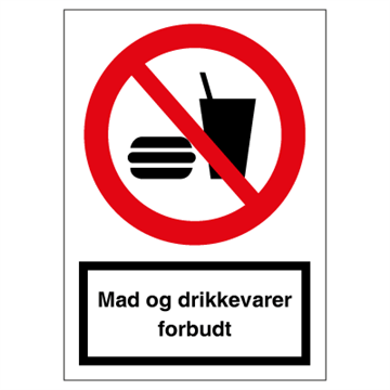 Mad og drikkevare forbudt - forbudsskilt - F117