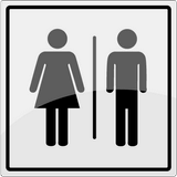 toiletskilt med dame og mand piktogram