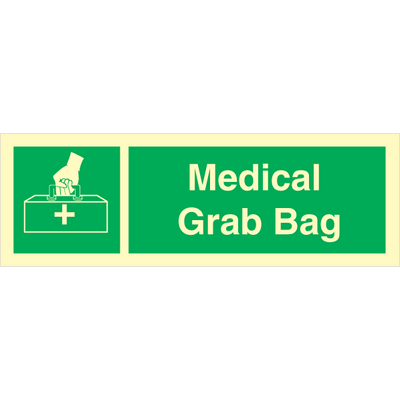 Medical grab bag - Photolumienescent Self Adhesive Vinyl - 100 x 300 mm