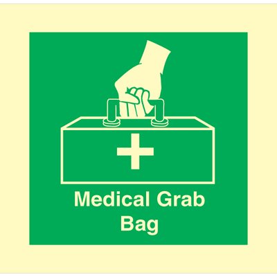 Medical grab bag - Photolumienescent Rigid - 150 x 150 mm