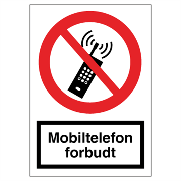 Mobiltelefon forbudt - forbudsskilt - F116