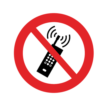 Mobiltelefon forbudt - forbudsskilt - F158