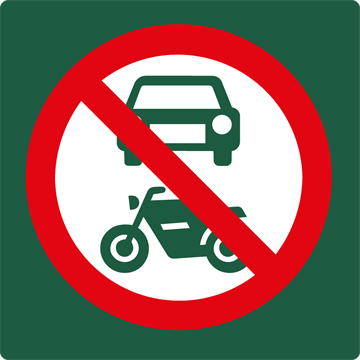 Naturstyrelsenskilt Motorkørsel forbudt Lakeret Aluminium 100 x 100 mm NSF01