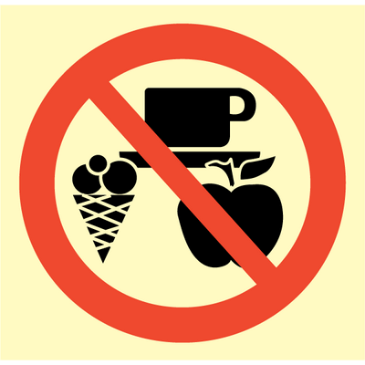 No eating or drinking in this area