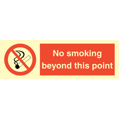 Se No smoking beyond this point - Self Adhesive Vinyl - 100 x 300 mm hos JO Safety