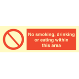No smoking, drinking or eating