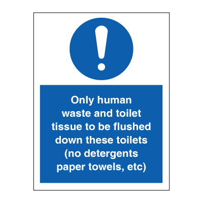 Only human waste and toilet.. - Rigid plast - 200 x 150 mm