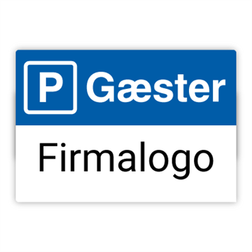Parkeringsskilt til Gæster med Firmalogo