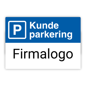 Parkeringsskilt til Kundeparkering med Firmalogo
