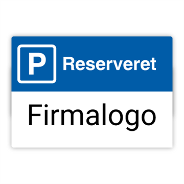 Parkeringsskilt til Reserveret med Firmalogo