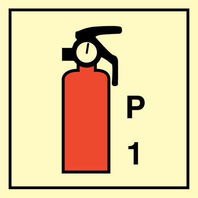 Billede af Portable fire extinguishers - Photoluminescent Self Adhesive Vinyl - 150 x 150 mm hos JO Safety
