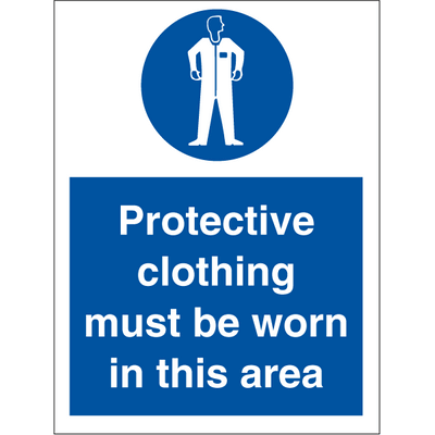 Protective clothing must be worn - Self Adhesive Vinyl - 200 x 150 mm