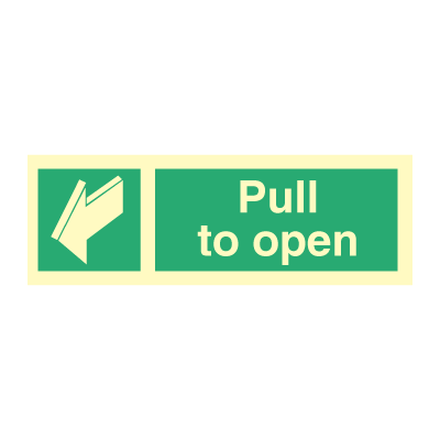 Pull to open - direction signs