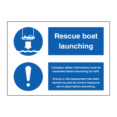 Rescue boat launching - mandatory signs