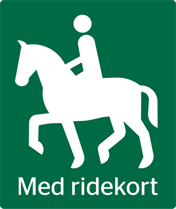 Naturstyrelsenskilt Ridning tilladt med ridekort Lakeret Aluminium 100 x 120 mm NSA17