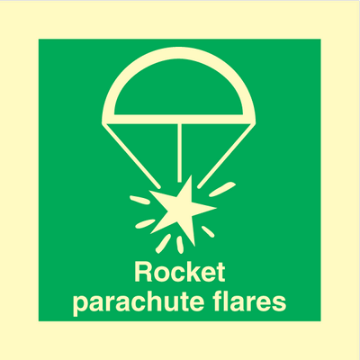Rocket parachute flares - Photolumienescent Self Adhesive Vinyl - 150 x 150 mm