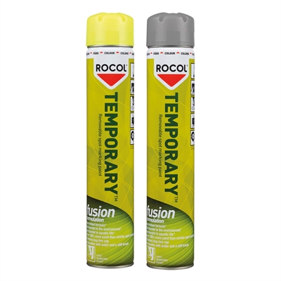 Rocol temporary midlertidig spraymaling i gul og grå farve