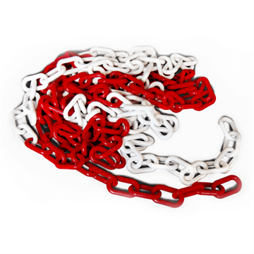 Rød/hvid kæde pose á 25m