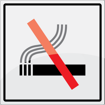 Rygning forbudt - 1 mm rustfrit stål - 150 x 150 mm