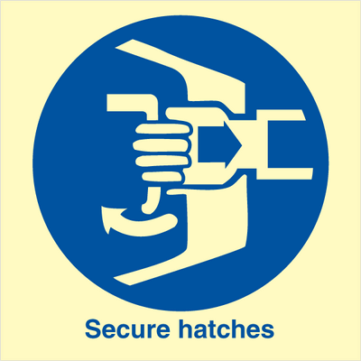 Se Secure hatches - Photoluminescent Self Adhesive Vinyl - 150 x 150 mm hos JO Safety
