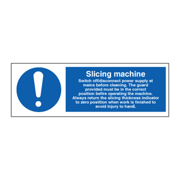 Slicing machine - Mandatory Signs