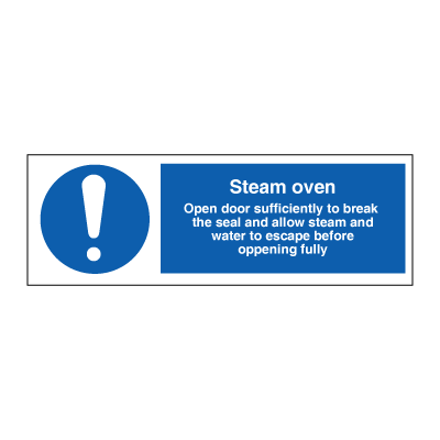 Steam oven - Mandatory Signs
