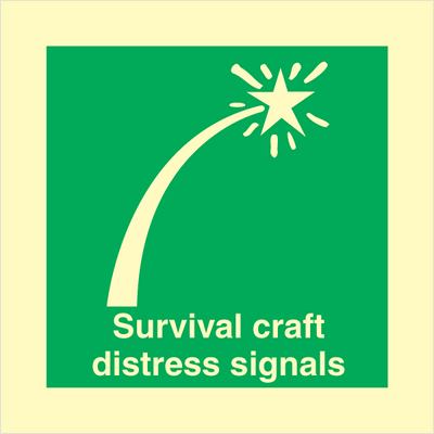 Survival craft distress signal - Photolumienescent Self Adhesive Vinyl - 150 x 150 mm