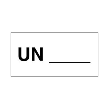UN Fareseddel  med valgfrit nummer - Faresedler