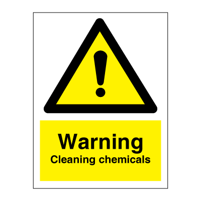 Warning - Cleaning chemicals - Hazard & Warning Signs