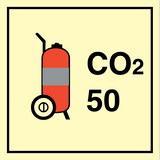 Wheeled fire extinguisher CO2 - 50